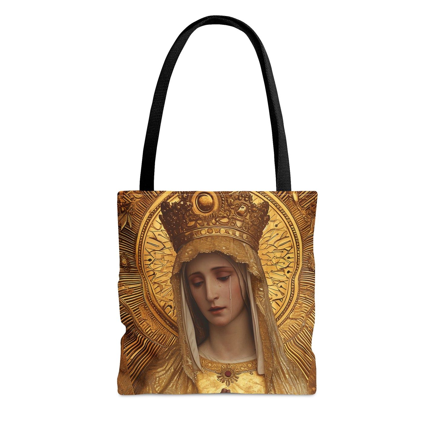 Gate of Eternity - The Golden Mary - Tribute to Our Lady of the Gate of Dawn Tote Bag - Large Medium Small Faith Art Bag - Golden Mary