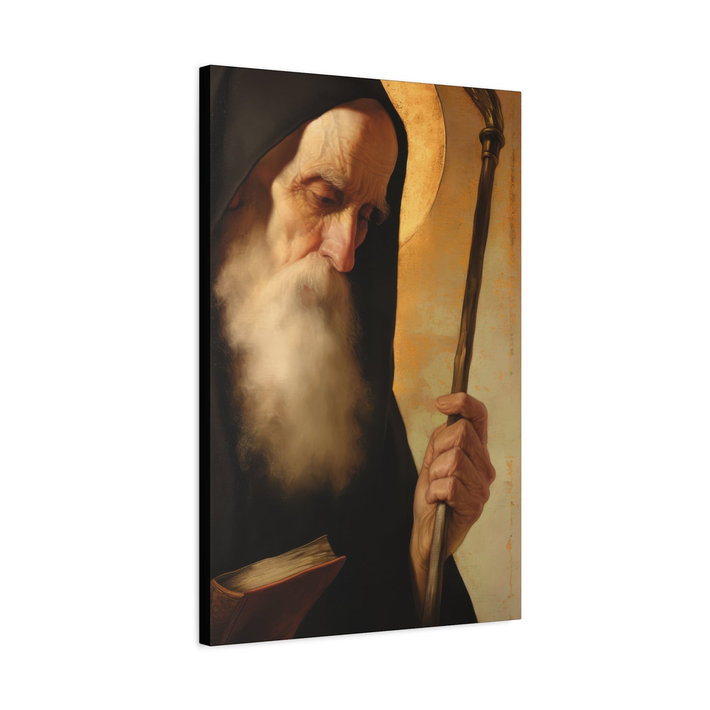 Saint Benedict - Museum Wrapped Canvas - Sanctified Souls Print - Religious Art for your Home