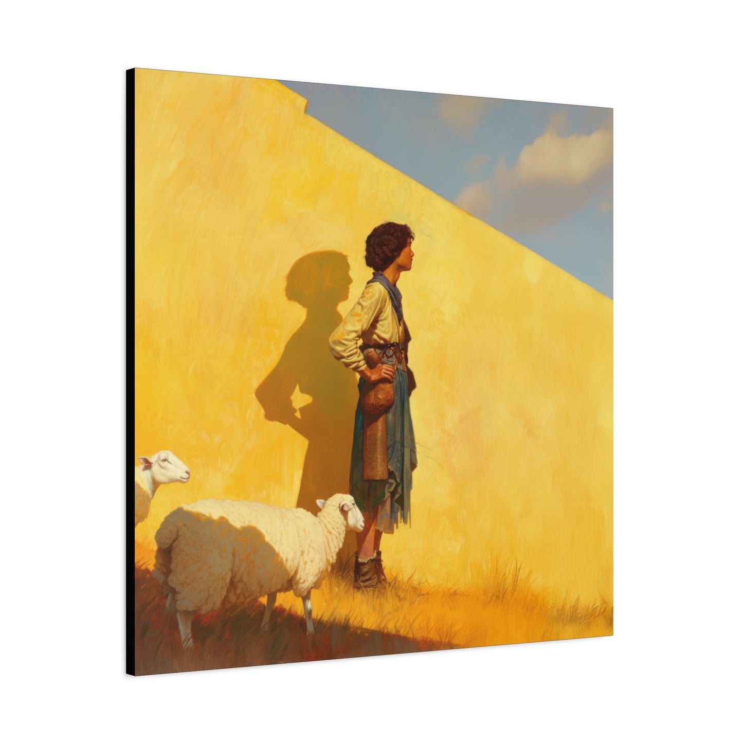 David son of Jesse - David the Shepherd Boy -  Museum Wrapped Canvas - Sanctified Souls Print - Religious Art for your Home
