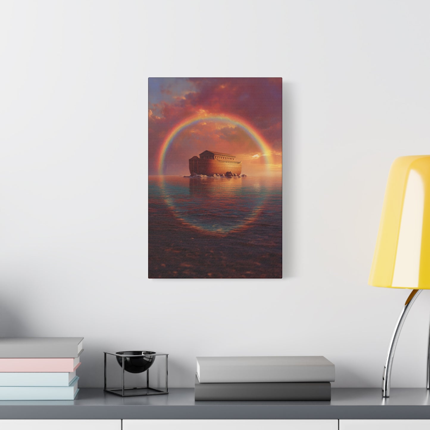 Sheltered Beneath the Covenant Sky - Noah's Ark - Gallery Wrapped Canvas - Print - Religious Art for your Home - Catholic