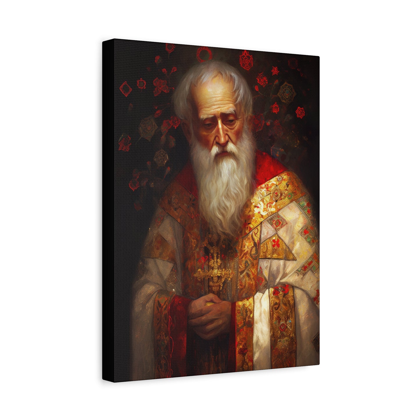 Saint Nicholas - Museum Wrapped Canvas - Sanctified Souls Print - Religious Art for your Home - Father Christmas - Catholic Christmas