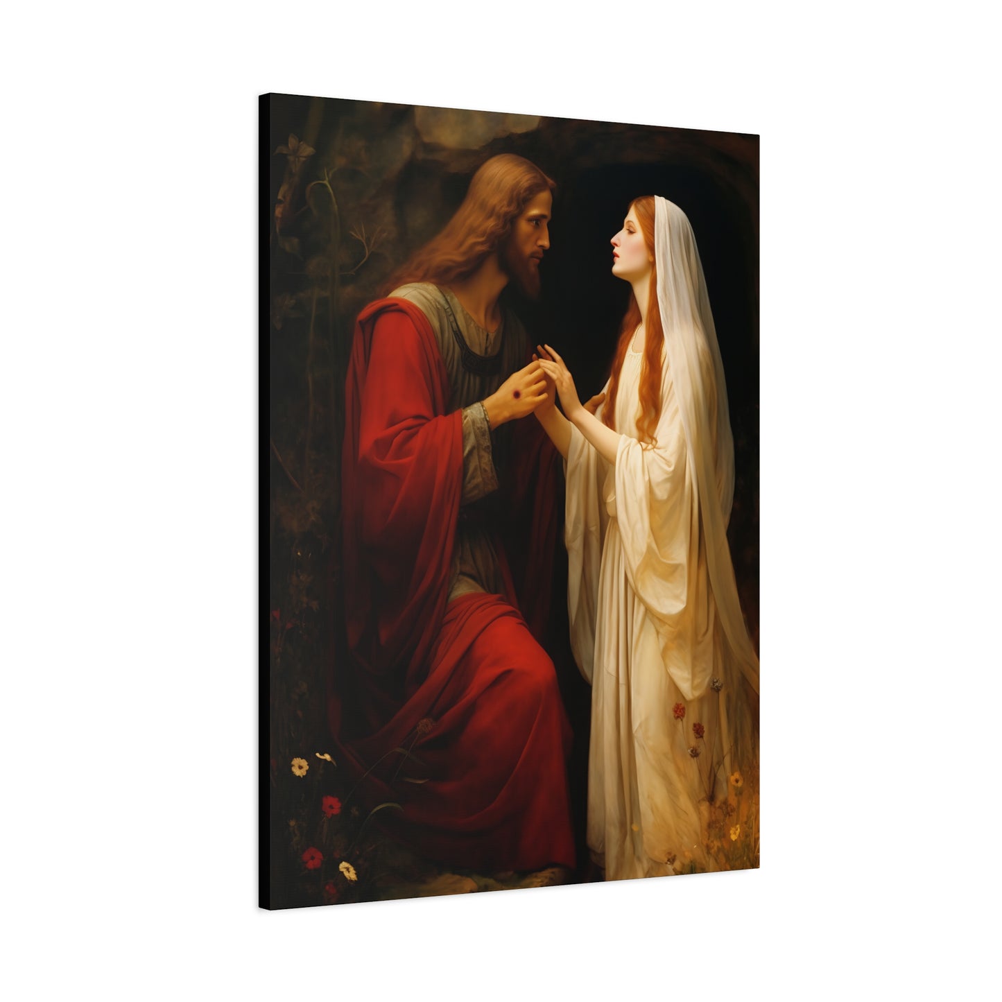 Revelation of Redemption Mary Magdalene and the Risen Christ - Gallery Wrapped Canvas - Sanctified Souls Print - Religious Art for your Home