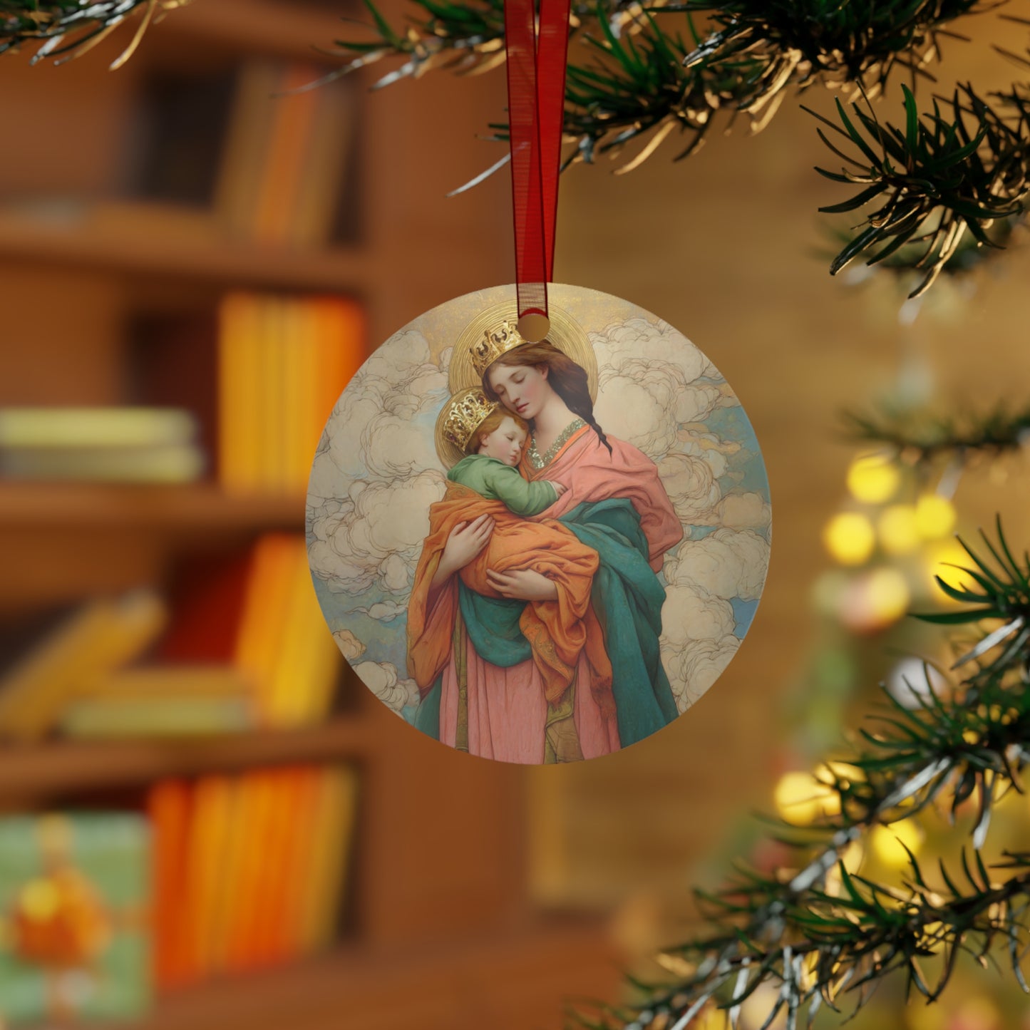 Our Lady, Strong and Tender - Mary, Help of Christians  - Ornament - Religious Holiday Christmas Ornament and Keepsake - Double sided