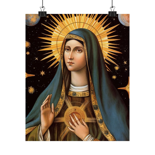 Saint Clare of Assisi - Sanctified Souls Print - Multiple Sizes - Premium Matte Vertical Posters
