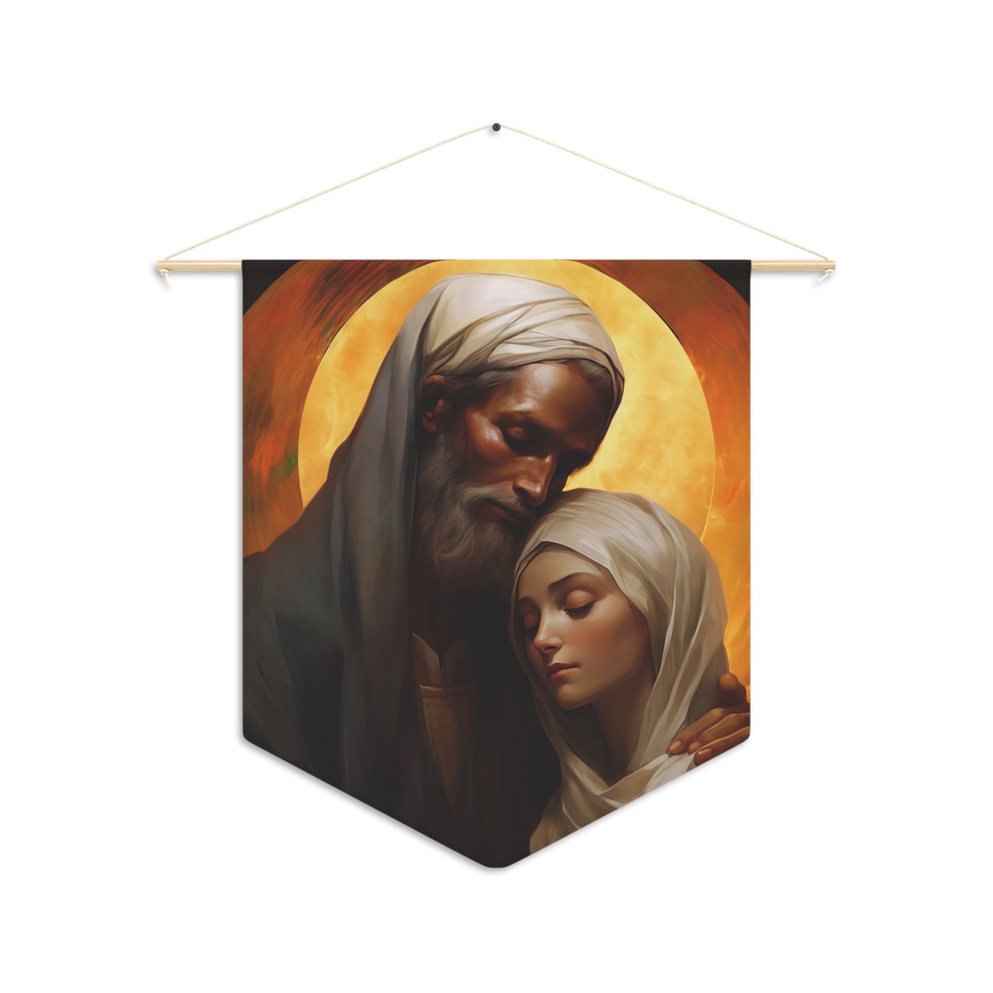 Saints Jaochim and Anne Wall Banner / Wall Hanging / Parents to the Virgin Mary - Religious Art - Prayer room - Catholic Art - 18" x 21"
