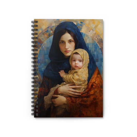 Maternal Seraph - Virgin Mary and Infant Jesus - Journal - Religious Based Notebook - Spiral Notebook