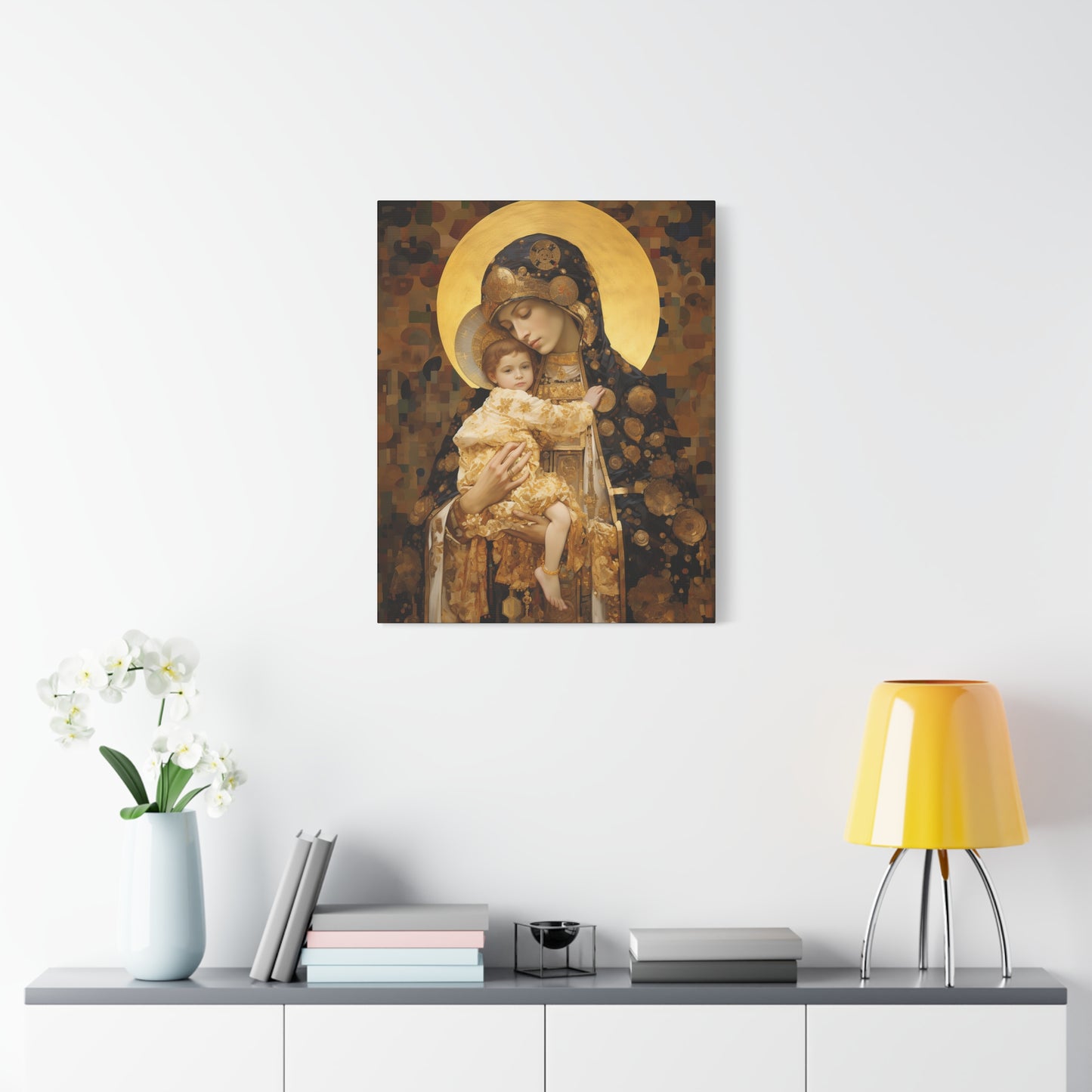 The Light of Love - Museum Wrapped Canvas - Sanctified Souls Print - Religious Art for your Home - The Virgin Mary and The Christ Child