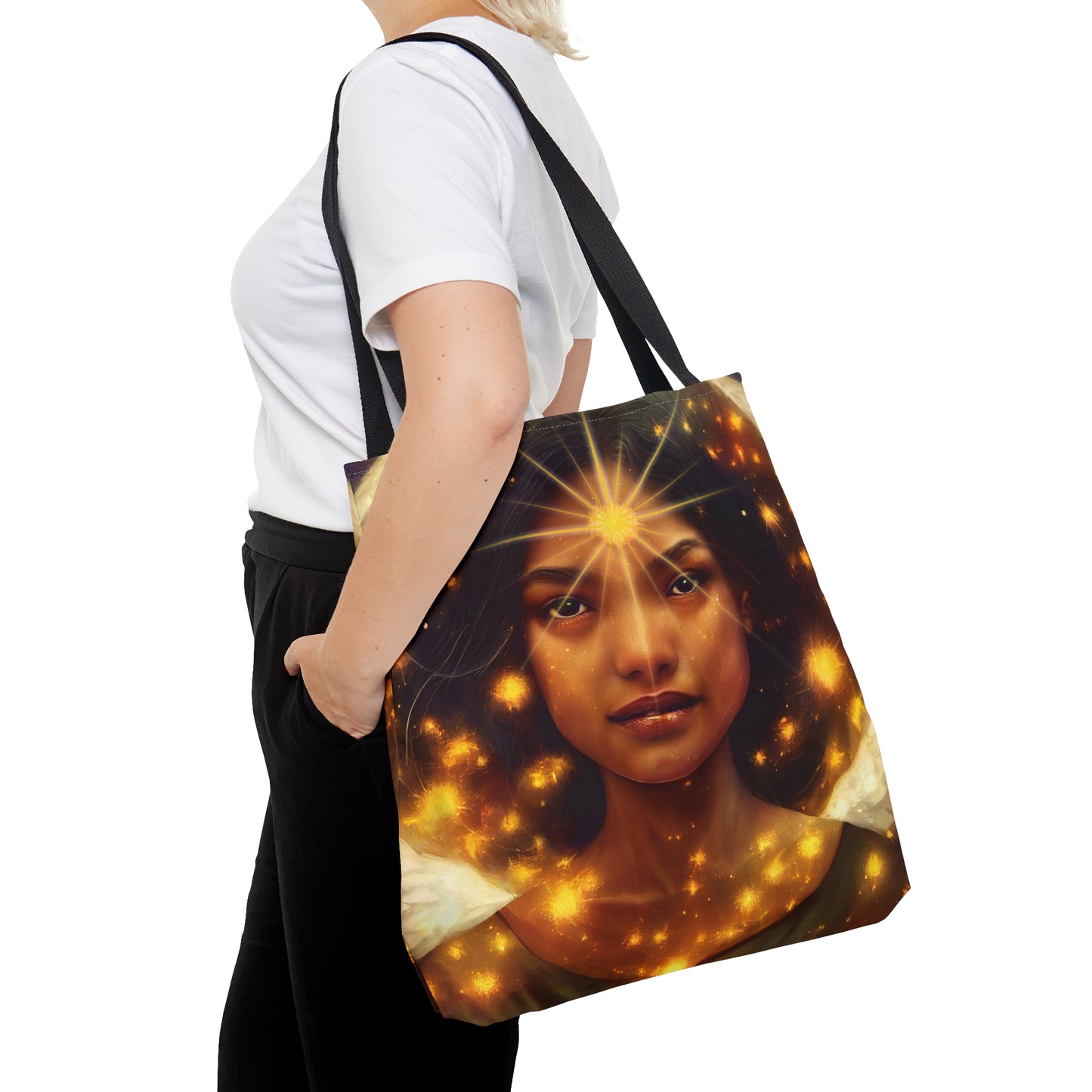 Uriel Tote Bag - Large Medium Small - Art Bag -  Guardian Angel Double Sided Purse - Carry All Bag - Spiritual Gift - Divine Oracle Art