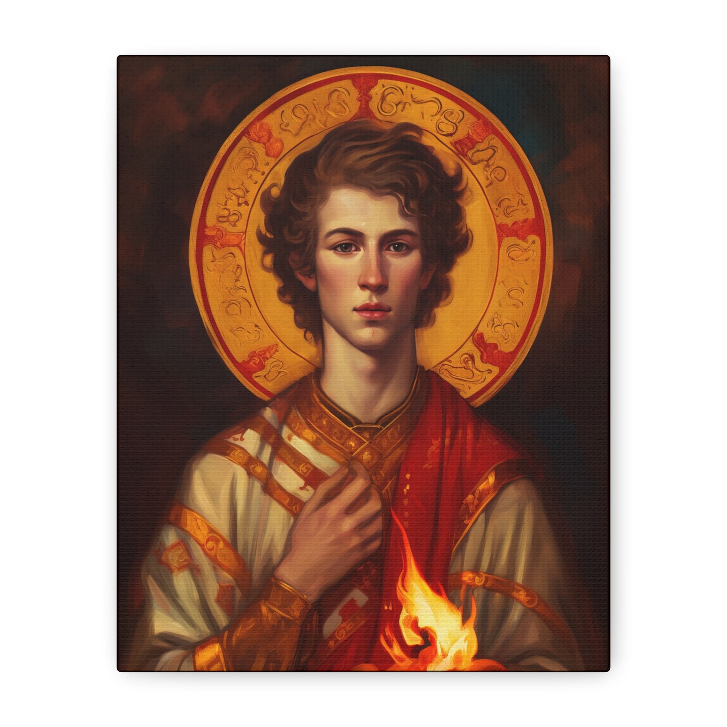 Saint Lawrence Deacon and Martyr Canvas Print - Multiple Sizes - Catholic Home art - Museum Wrapped Canvas - Sanctified Souls Print