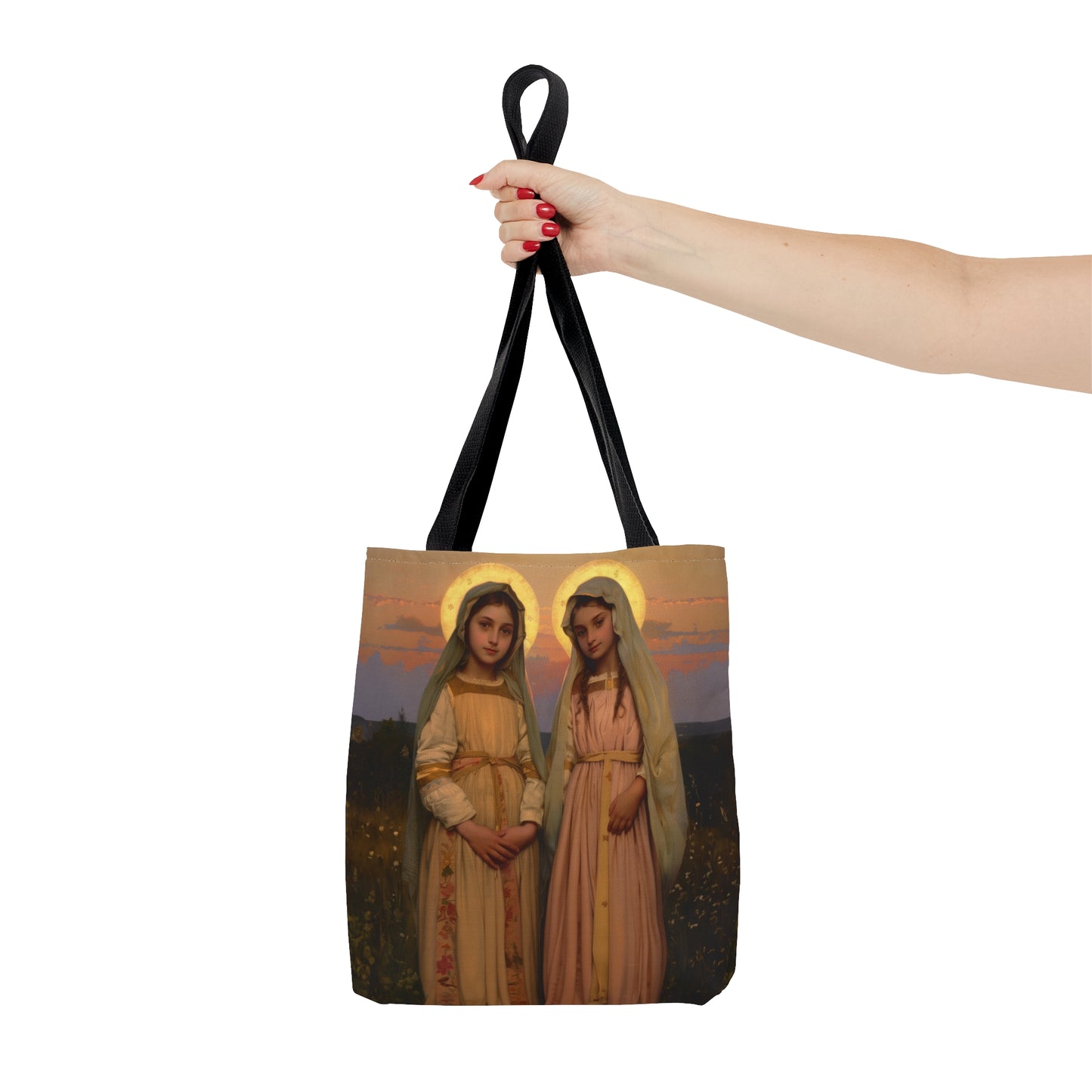 Saints Nunilo and Alodia Tote Bag - Large Medium Small Faith Art Bag - Catholic Faith Purse - Religious - Reusable - Prayer Bag