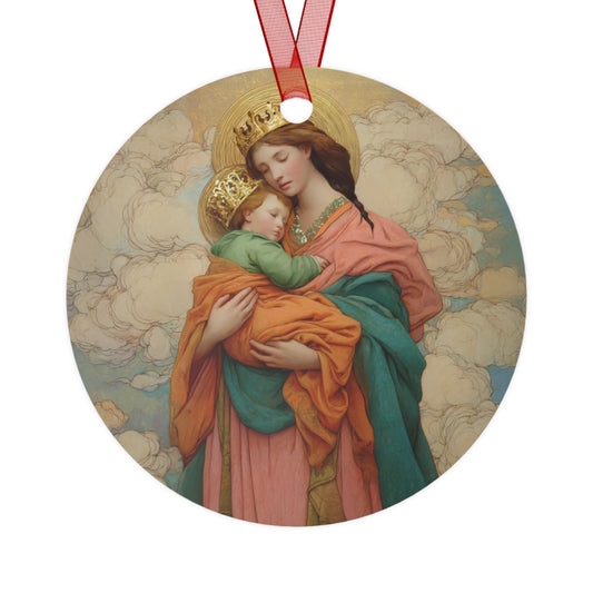 Our Lady, Strong and Tender - Mary, Help of Christians  - Ornament - Religious Holiday Christmas Ornament and Keepsake - Double sided
