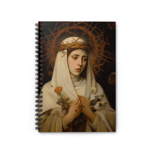 Saint Catherine of Siena Spiral Journal - Sanctified Souls Art - Religious Based Notebook - Spiral Notebook - Prayer Journal