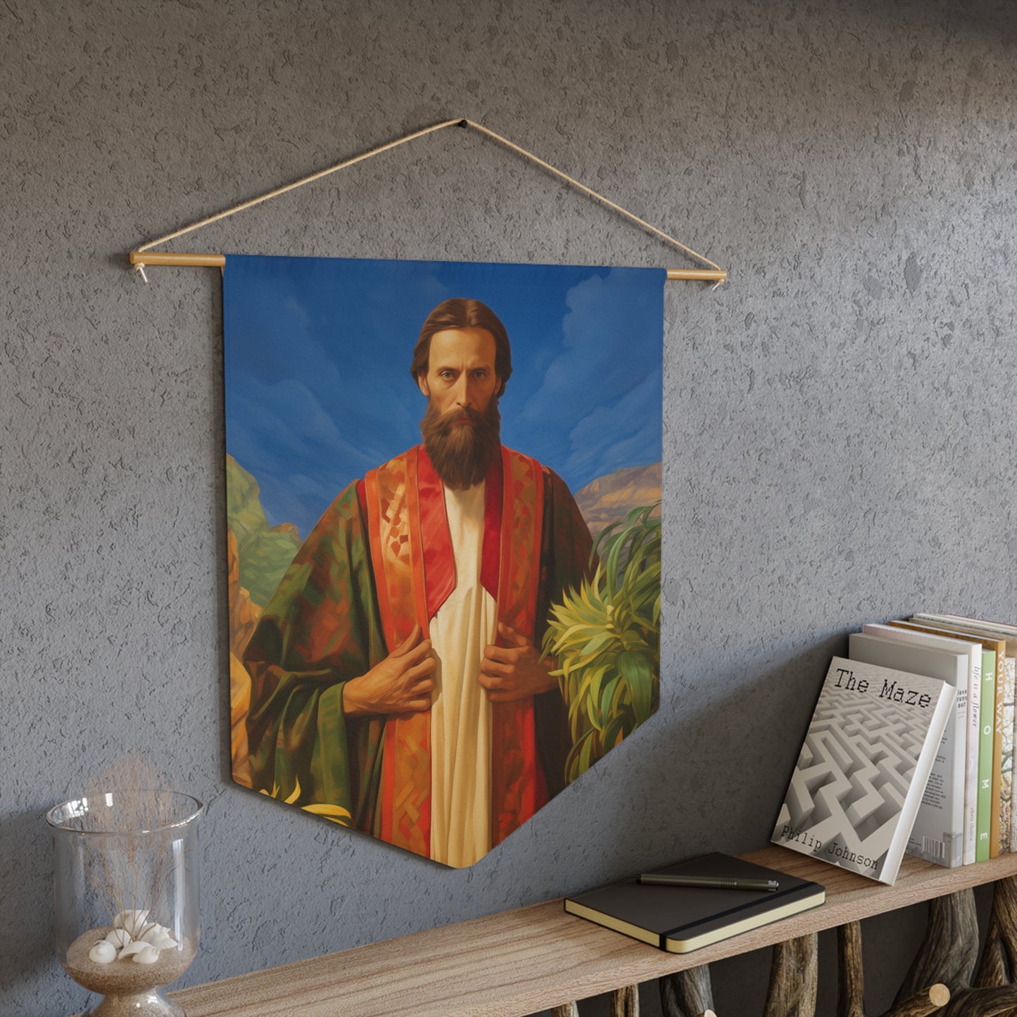 Saint John the Baptist Wall Banner / Wall Hanging - Prayer room art - Catholic Home Art - Large Saint Art - 18" x 21"