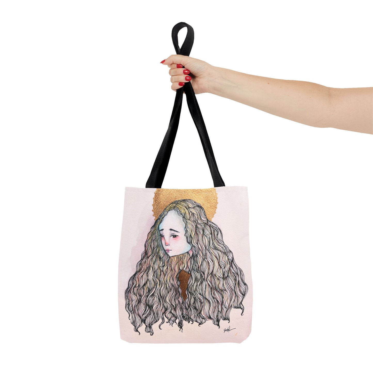 Saint Philomena Tote - Hand-Drawn Catholic Art - Prayer Bag | Christian Devotional Tote | Sanctified Solocosmo Religious Tote