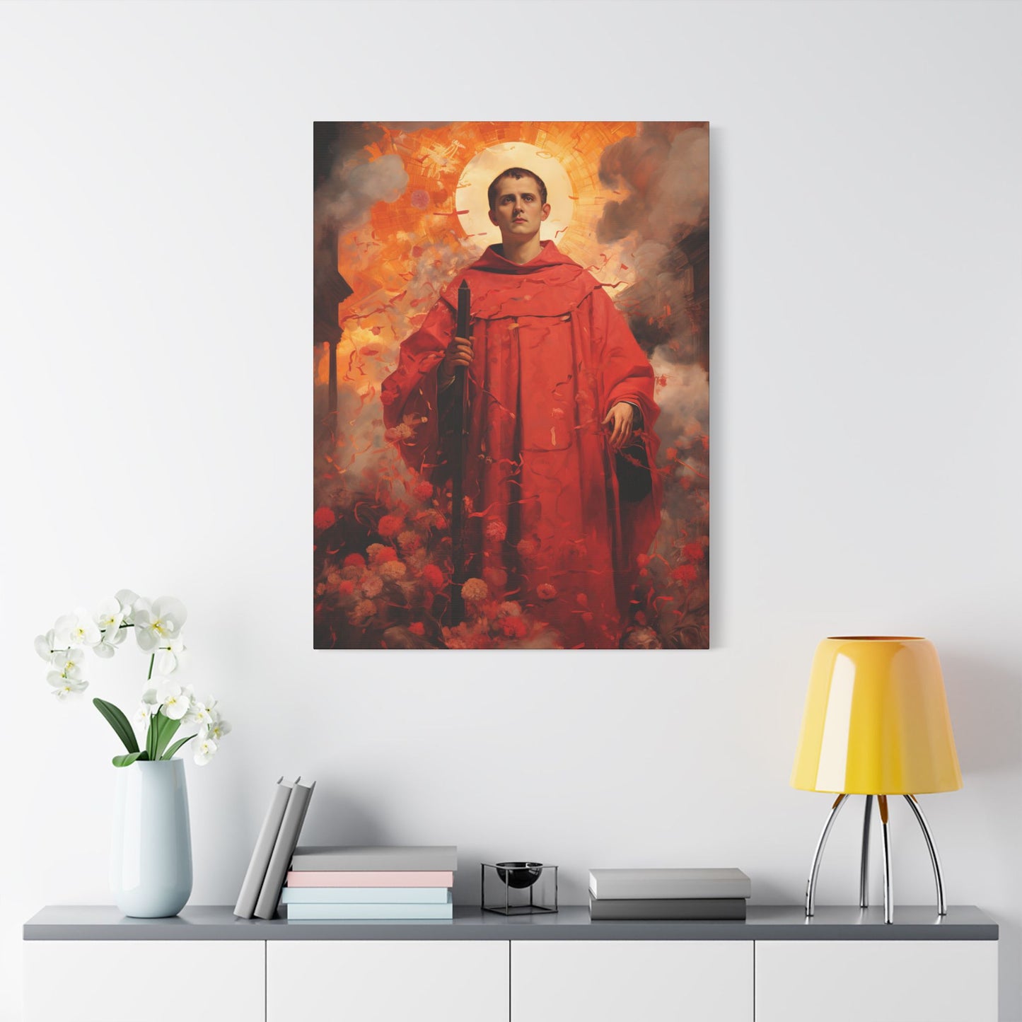 Saint Lawrence Deacon and Martyr Canvas Print - Multiple Sizes - Catholic Home art - Museum Wrapped Canvas - Sanctified Souls Print