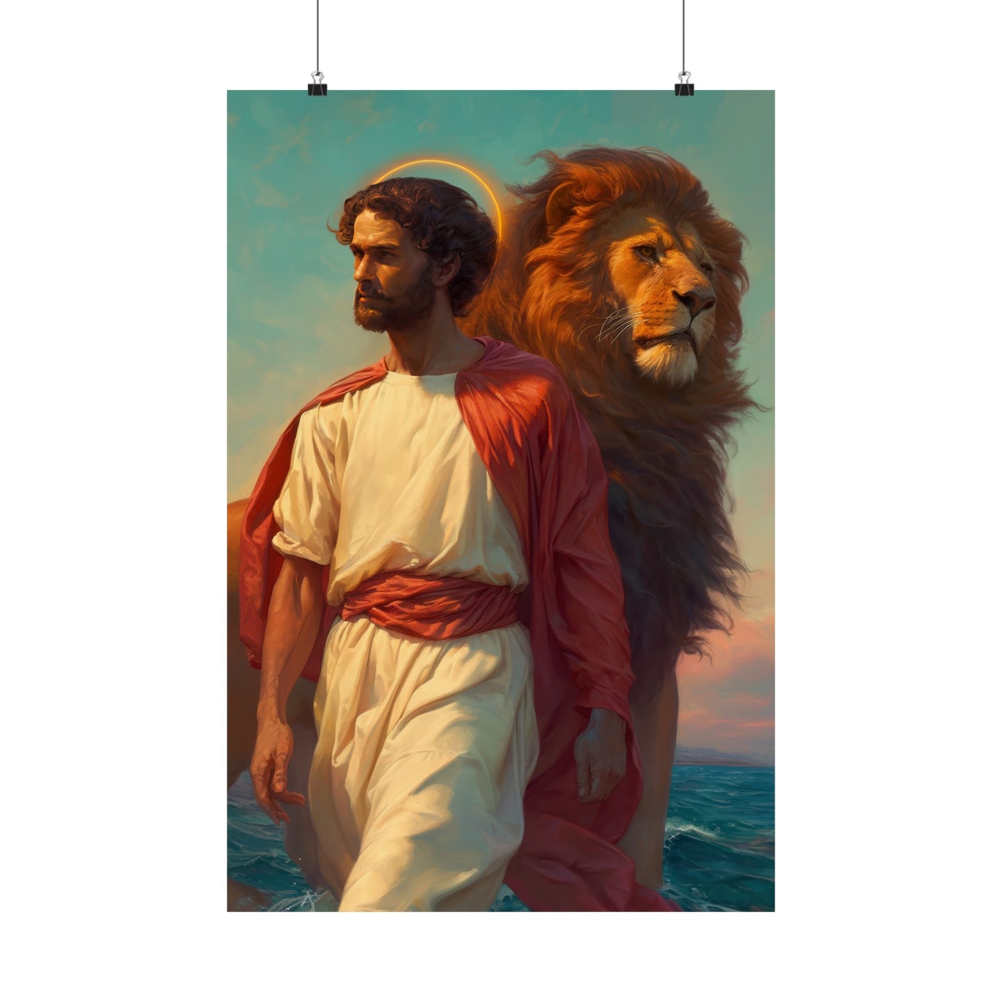 Saint Mark the Evangelist  Poster Print - Sanctified Souls Print - Multiple Sizes - Premium Posters - Catholic Art for your home