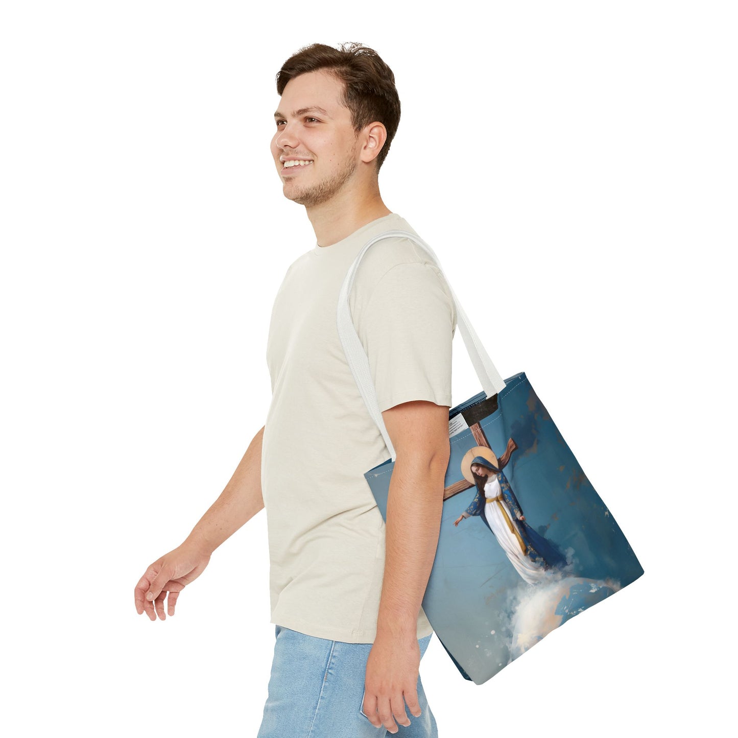 The Lady Of All Nations - Marian Devotion - Mother Mary - Tote Bag - Large Medium Small Faith Art Bag - Re-usable Tote Purse - Double Sided
