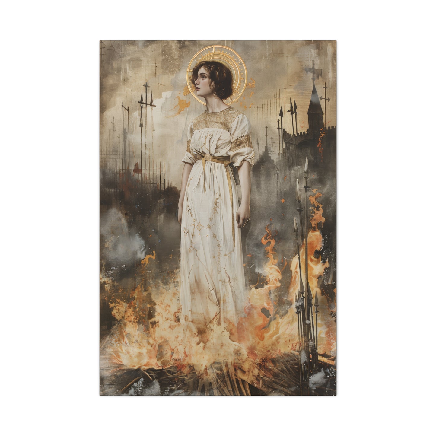 Saint Joan of Arc - Museum Wrapped Canvas - Sanctified Souls Print - Religious Art for your Home