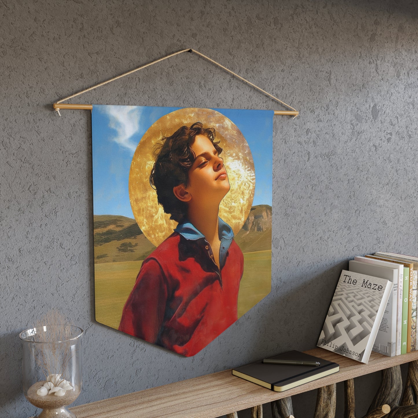 Blessed / Saint Carlo Acutis Pennant / Banner / Wall Hanging - Prayer room art - Catholic Home - 18" x 21"