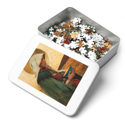 Saint Brigid of Ireland / Kildare - Puzzle and Keepsake Tin - Religious (30, 110, 252, 500,1000) - Religious Puzzle - Gifts for Catholics