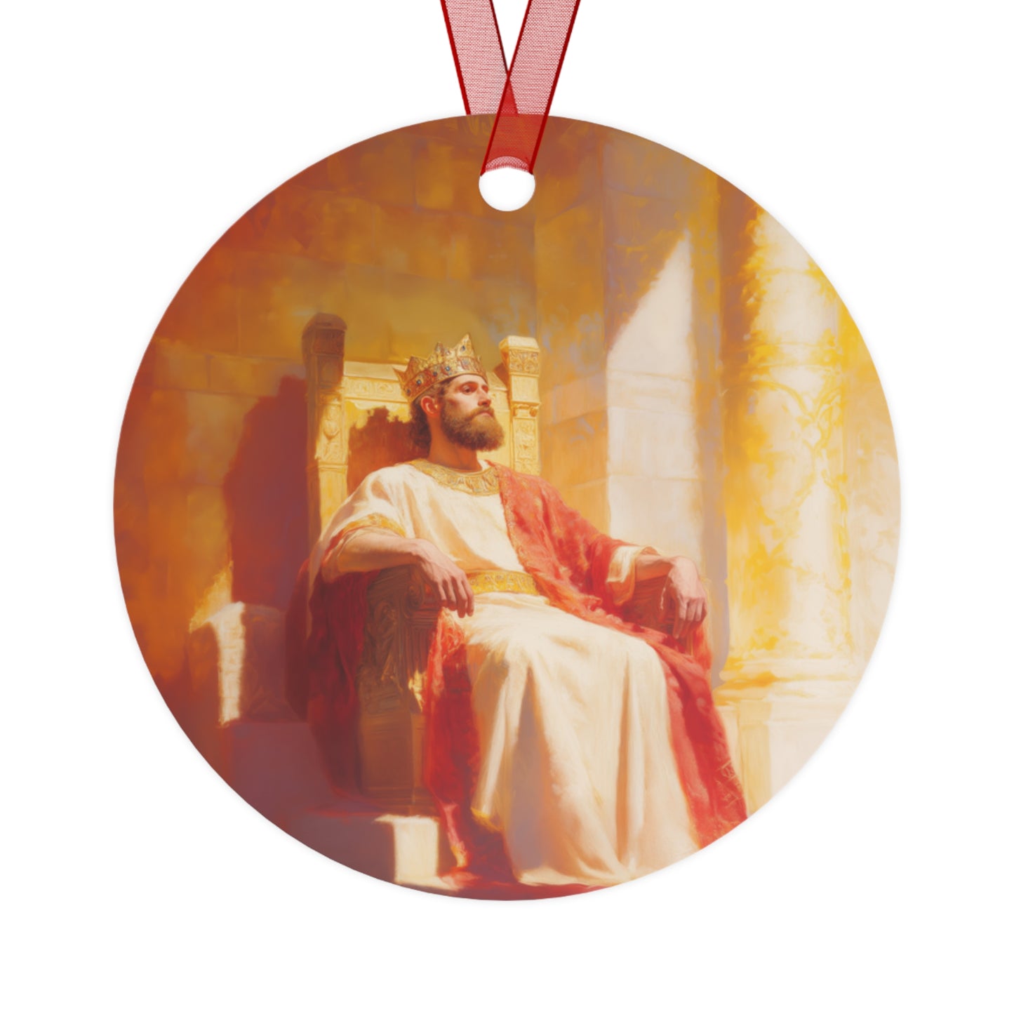 King Solomon: Keeper of God's Understanding - Metal Ornament - Religious Holiday Christmas Ornament and Keepsake