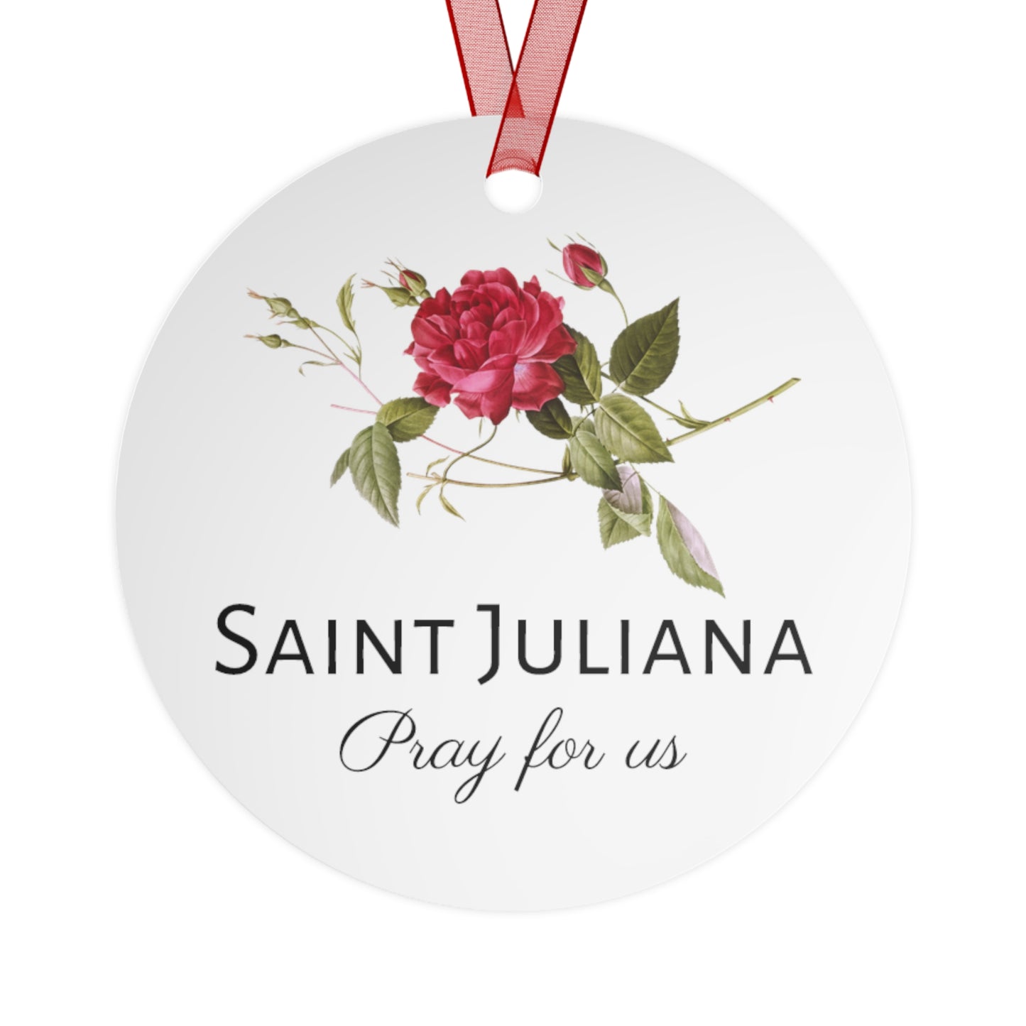 Saint Juliana of Nicomedia Metal Ornament - Religious Holiday Christmas Ornament and Keepsake - Double sided