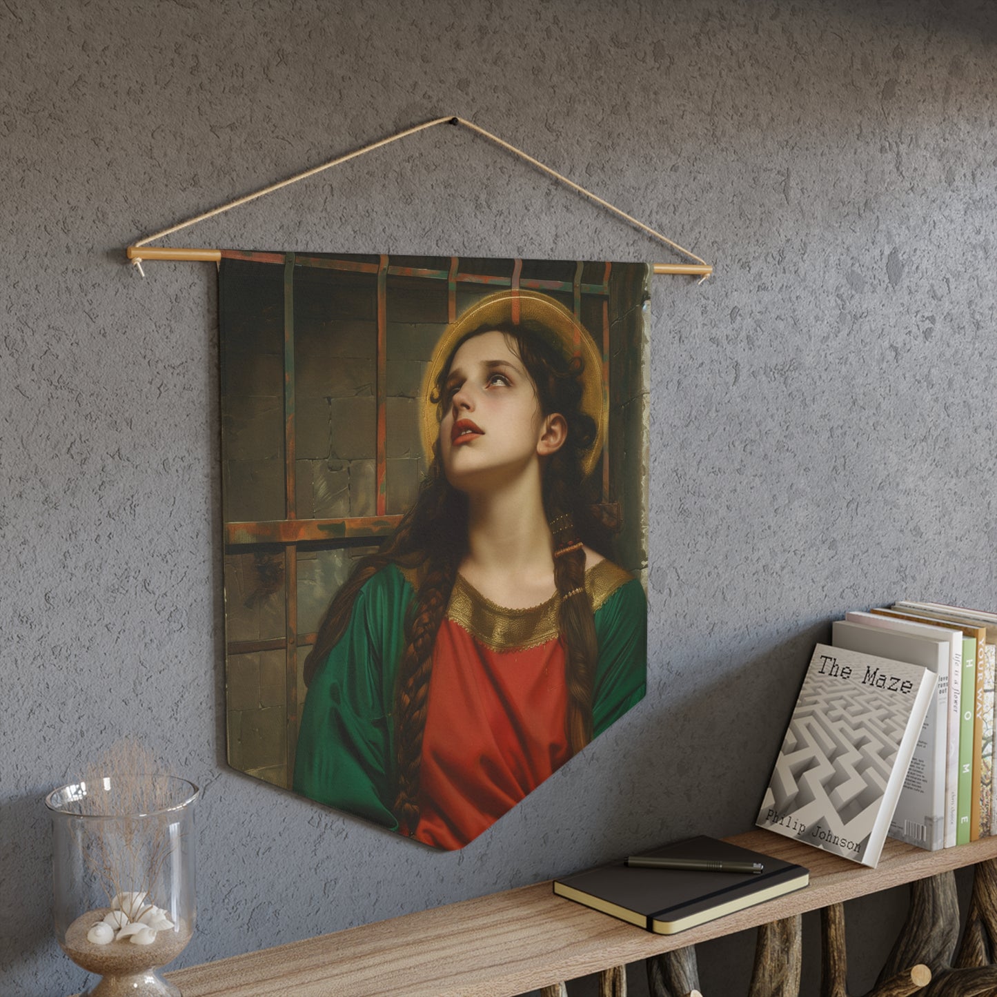 Saint Juliana of Nicodemia Wall Banner / Wall Hanging / Pennant - Religious Art for your home - Catholic Art - Large - 18" x 21"