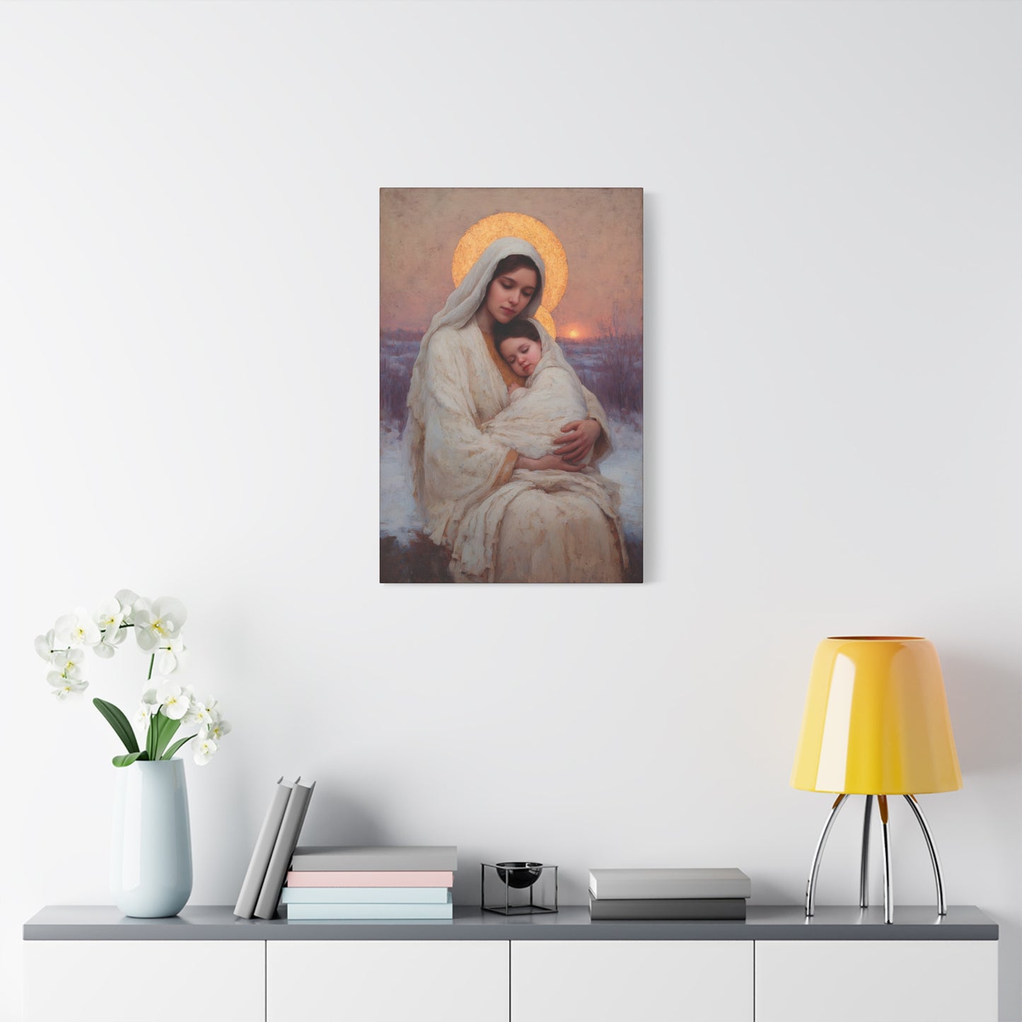 The Love That Stays - Mother Mary and the Christ Child - Gallery Wrapped Canvas - Print - Religious Art for your Home - Catholic Art Print