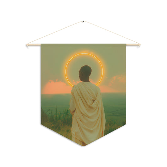 Saint Charles Lwanga Pennant / Banner / Wall Hanging - Prayer room art - 18" x 21" - Catholic - Large Banner