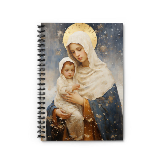 Winter's Grace : Our Lady of the Snows Journal - Sanctified Souls Art - Religious Based Notebook - Spiral Notebook - Ruled Line