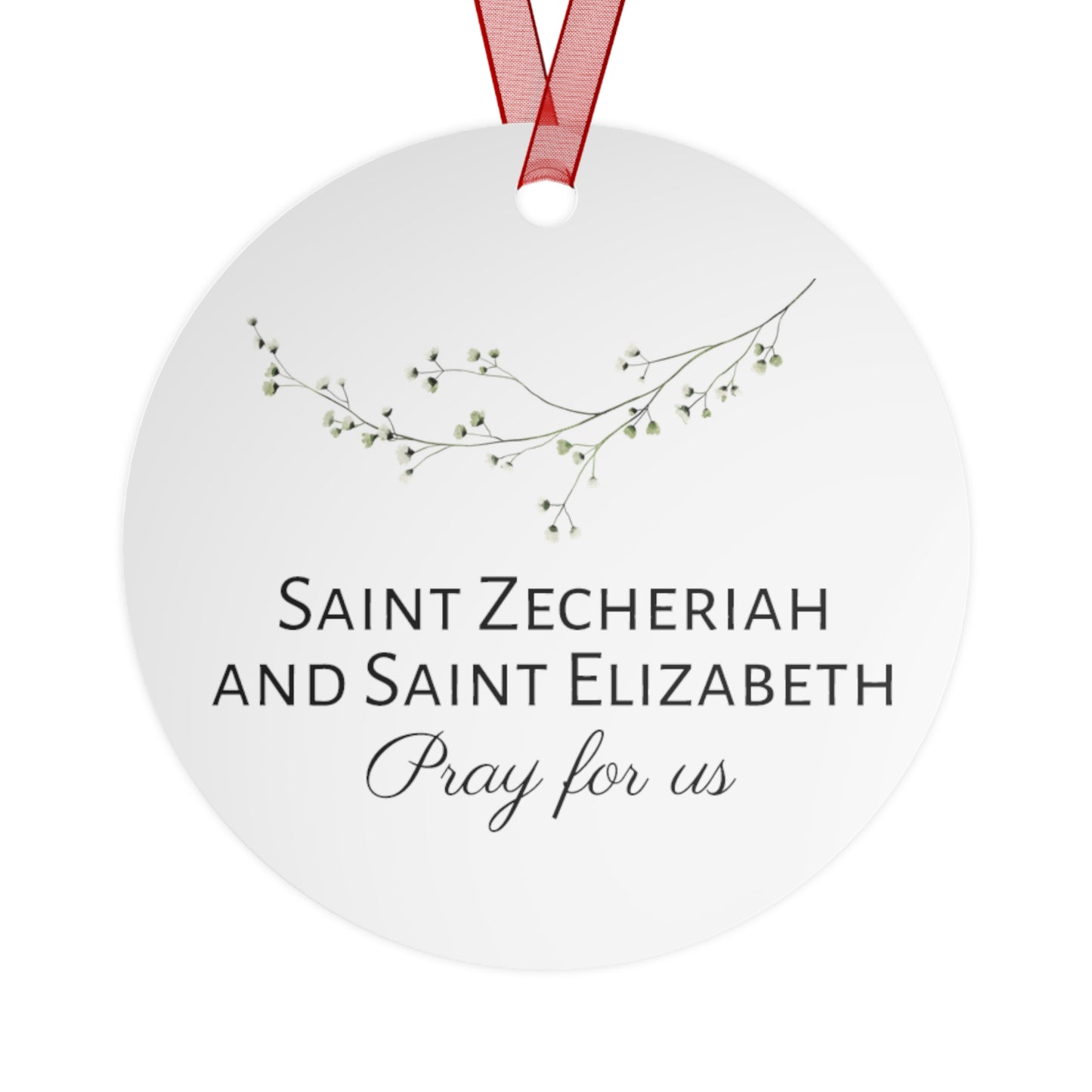 Saints Zechariah and Elizabeth Metal Ornament - Religious Holiday Christmas Ornament and Keepsake - Double sided