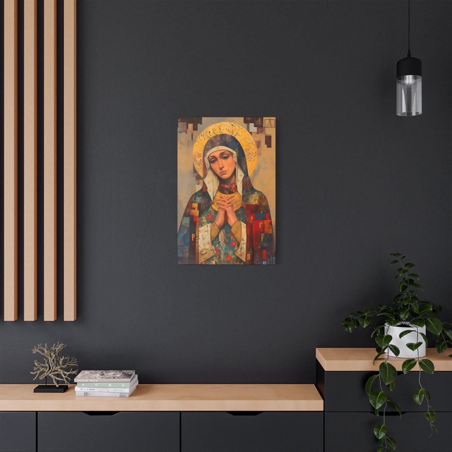 Virgin Mary - Holy Mother of Grace  - Museum Wrapped Canvas - Print - Religious Art for your Home - Catholic art print