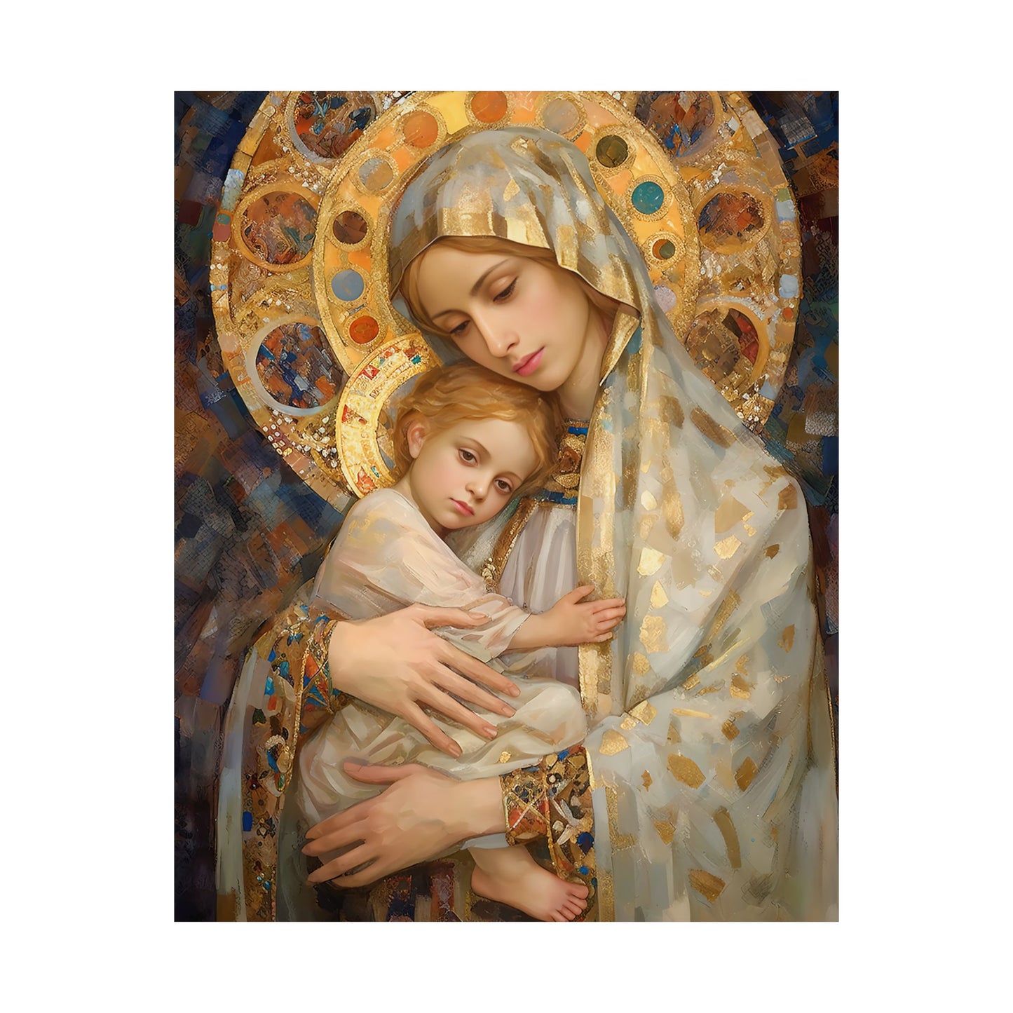 Madonna and Child - Print - Sanctified Souls Print - Multiple Sizes - Premium Matte Vertical Posters - Mary and the Christ Child
