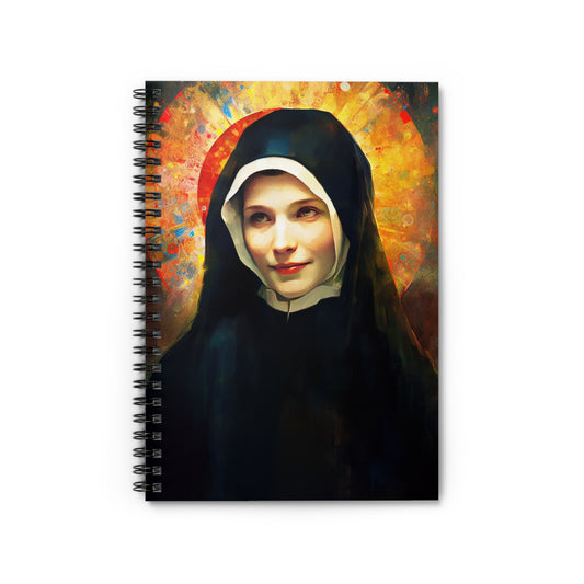 Saint Maria Faustina Kowalska Journal - Sanctified Souls Art - Religious Based Notebook - Spiral Notebook - Ruled Line