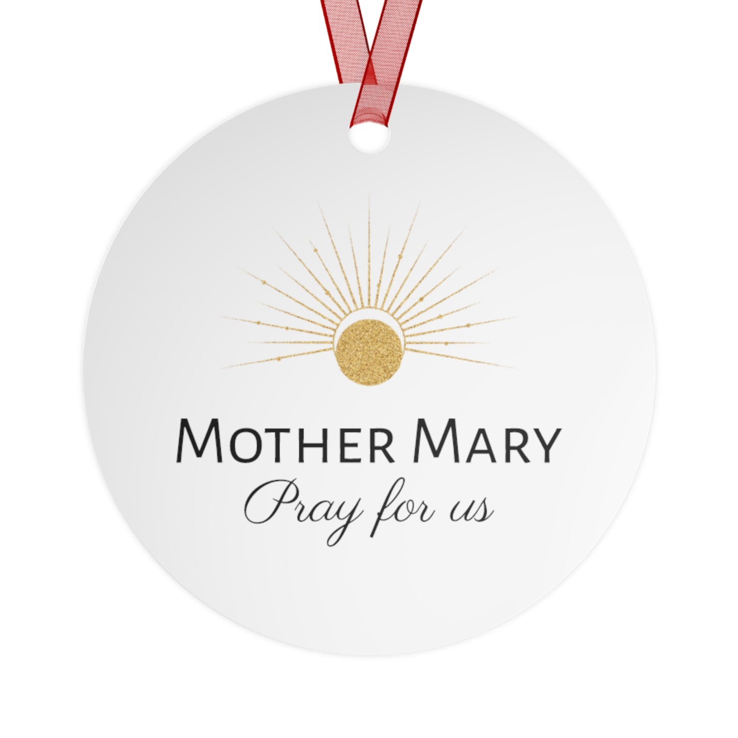 A mother's Gentle Embrace - Mary and The Christ Child Metal Ornament - Religious Holiday Christmas Keepsake - Religious Catholic Ornament