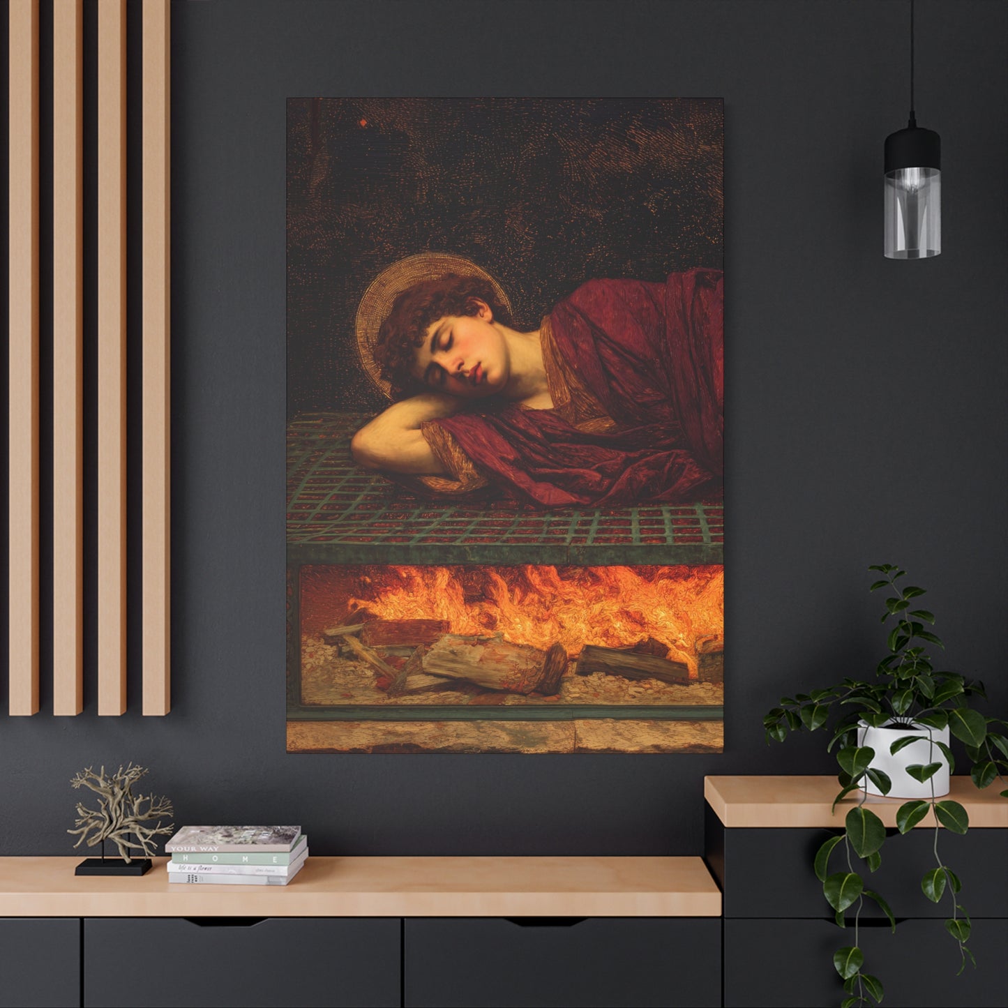 Saint Lawrence -  Museum Wrapped Canvas - Sanctified Souls Print - Religious Art for your Home - Catholic Patron Saint Art