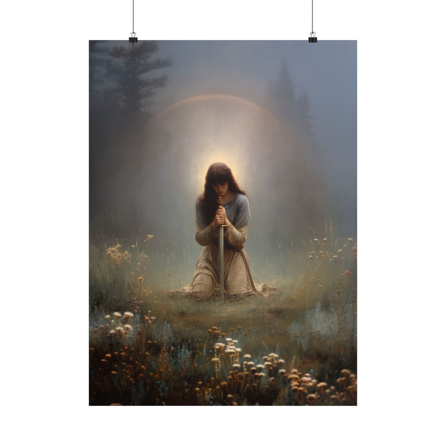 Saint Joan of Arc - Sanctified Souls Print - Multiple Sizes - Premium Posters - Catholic Art - Christian Home Decor Artwork