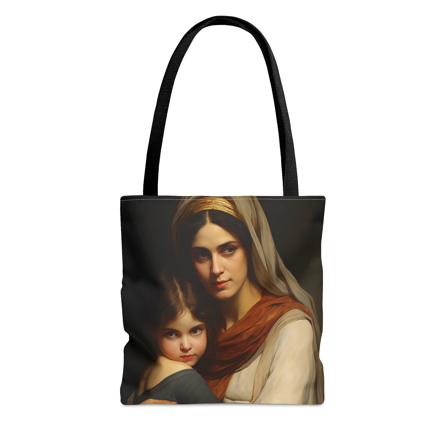 Saint Anne and Young Mother Mary Tote Bag - Large Medium Small Faith Art Bag - Re usable Tote Purse - Double Sided - Catholic Art Bag
