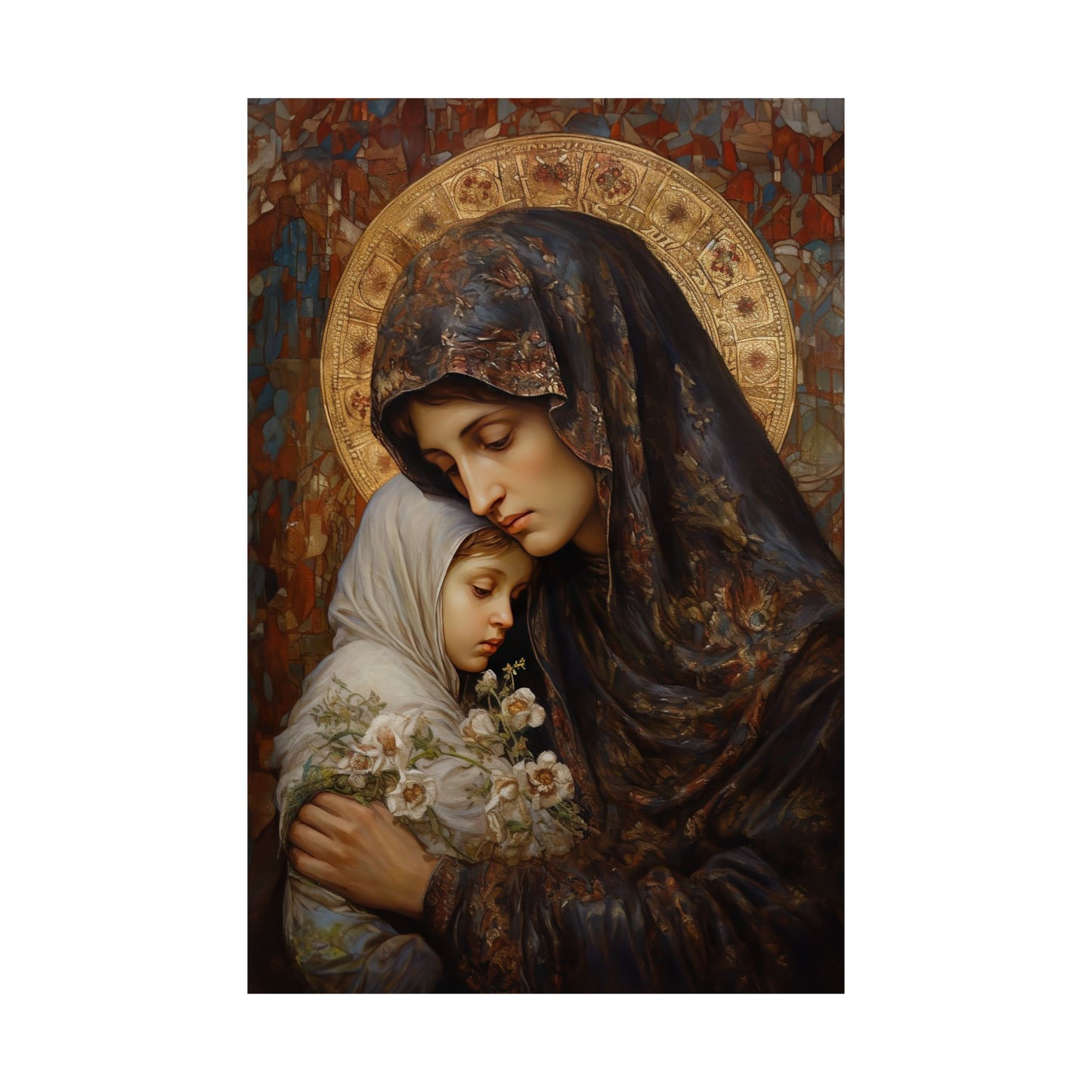 Mary, Mother of God - Protectress of Families Poster Print - Sanctified Souls Print - Multiple Sizes - Premium Posters - Catholic Art