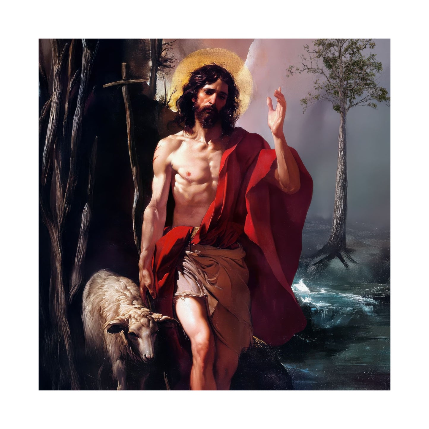 Saint John the Baptist  - Sanctified Souls Print - Multiple Sizes - Premium Posters - Catholic Art - Christian Home Decor Artwork