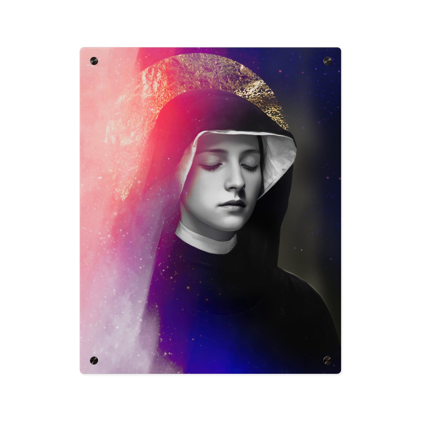 Saint Faustina Kowalska Wall Art Panel - Ready to Hang Acrylic Print - Catholic Saint Art - Patron Saint Print - No Frame needed