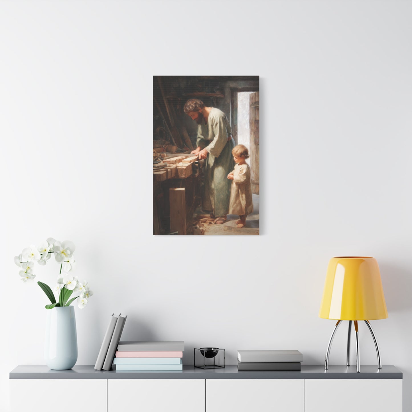 Saint Joseph the Worker - Museum Wrapped Canvas - Sanctified Souls Print - Religious Art for your Home