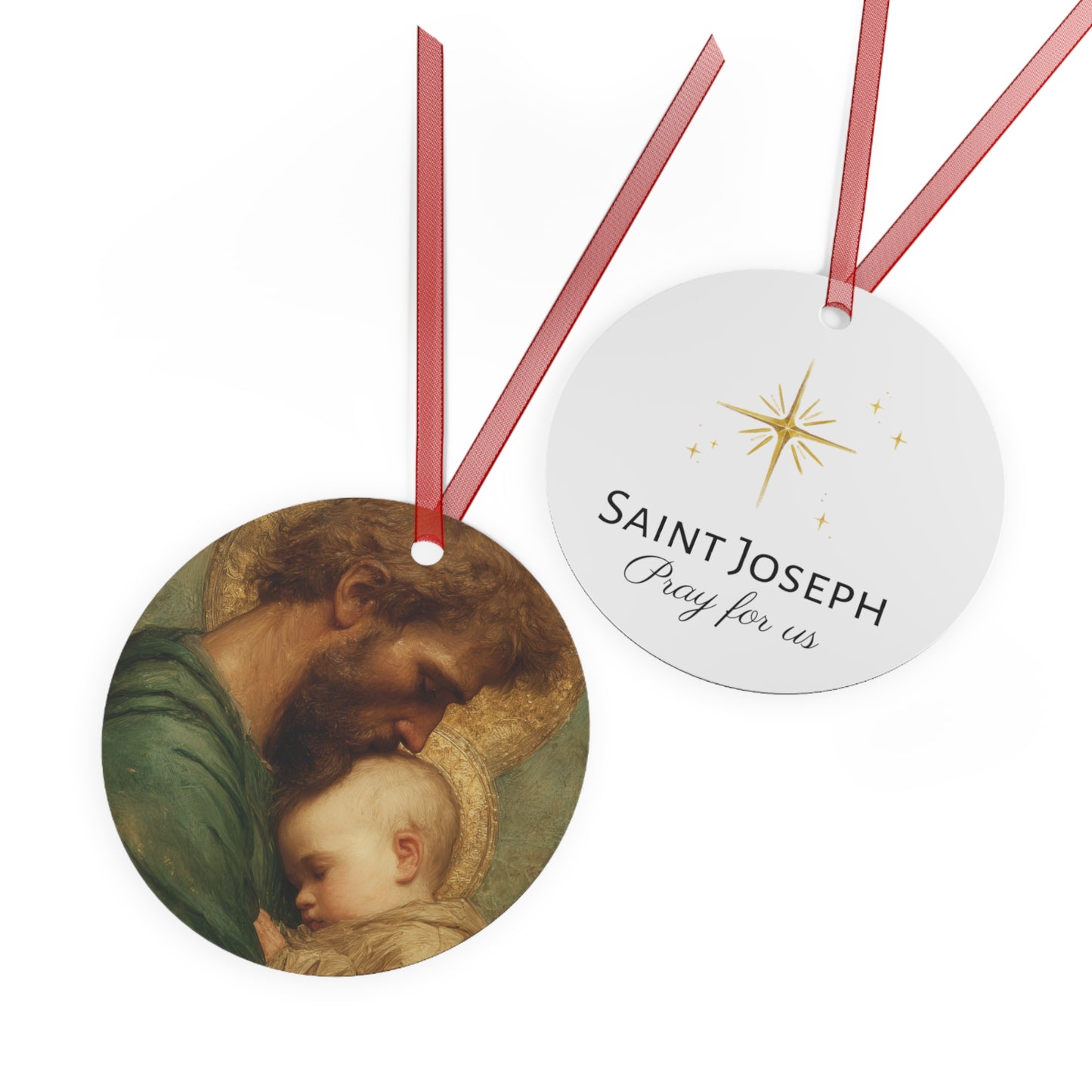 Saint Joseph the Father - Metal Ornament - Religious Holiday Christmas Ornament and Keepsake
