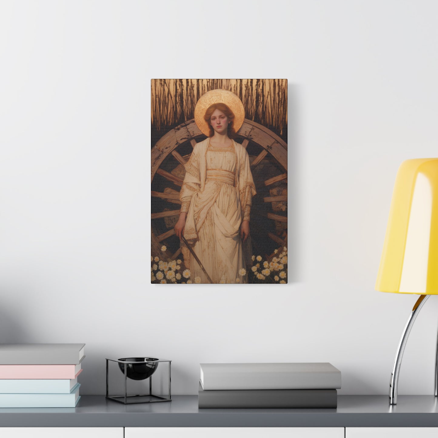 Saint Catherine of Alexandria -  Museum Wrapped Canvas - Sanctified Souls Print - Religious Art for your Home - Catholic Patron Saint Art