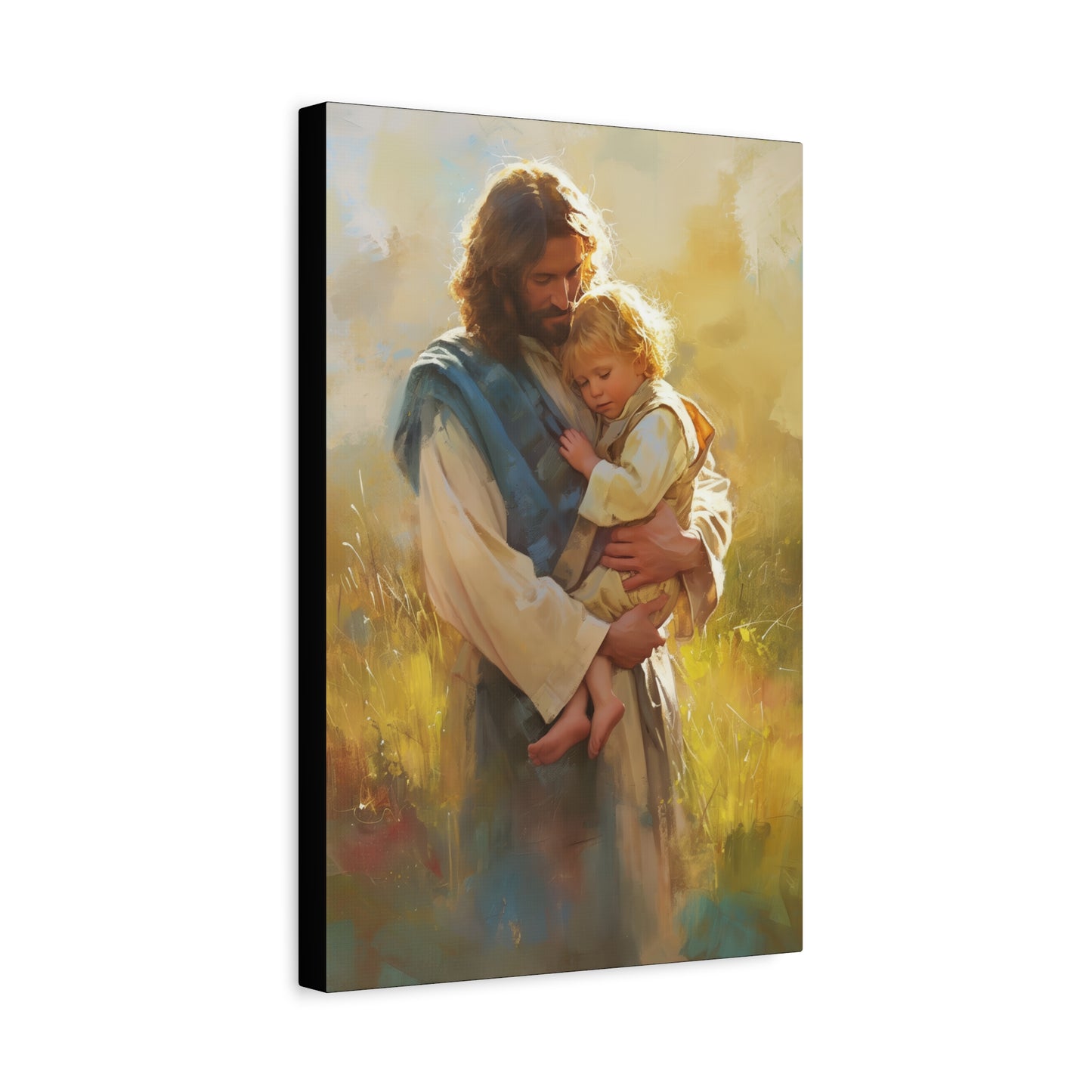 Jesus, Guardian of Innocence - Christ and Child - Museum Wrapped Canvas - Print - Religious Art for your Home - Christian art print