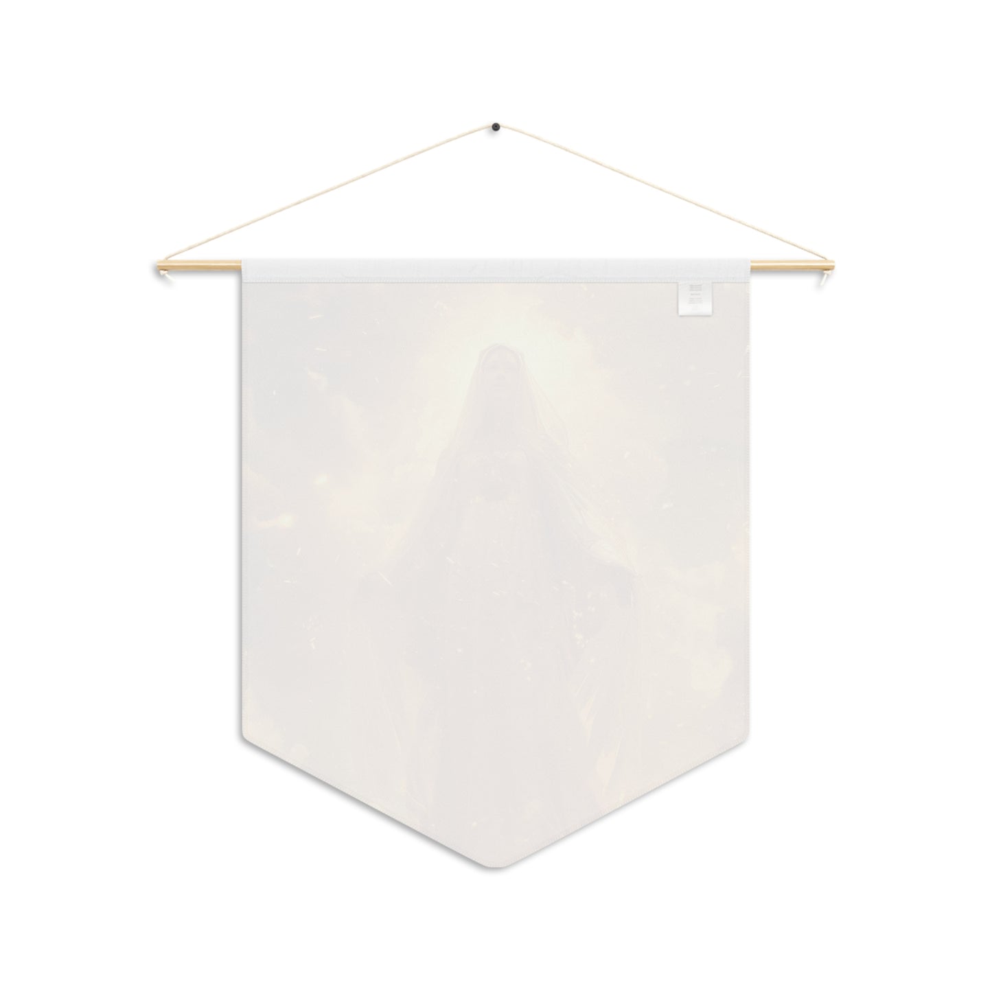 Virgin Mary - Mystical Sun - Golden Mary  Pennant / Banner / Wall Hanging - Prayer room art - 18" x 21" - Catholic Gift