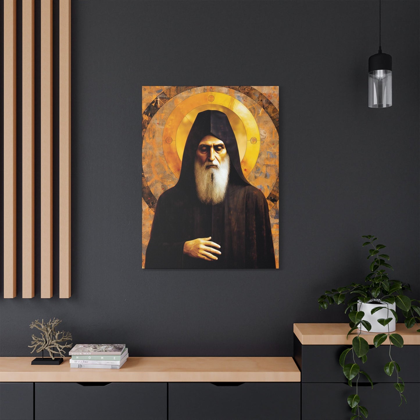 Saint Charbel Makhlouf Canvas Print - Multiple Sizes - Catholic Home art - Museum Wrapped Canvas - Sanctified Souls Print - Saint Sharbel