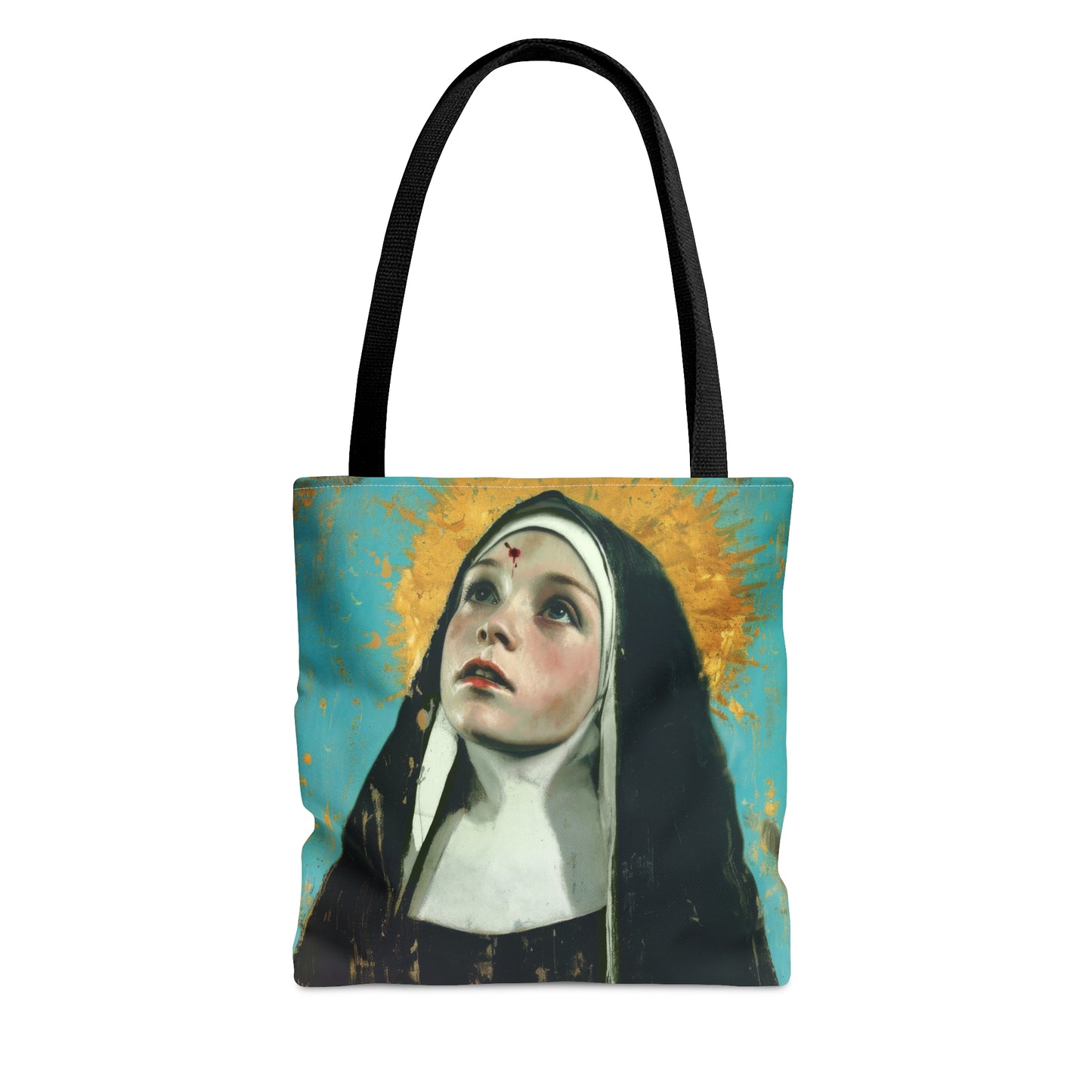 Saint Rita of Cascia Tote Bag - Large Medium Small Faith Art Bag - Catholic Faith Purse - Double Sided - Religious Art Purse