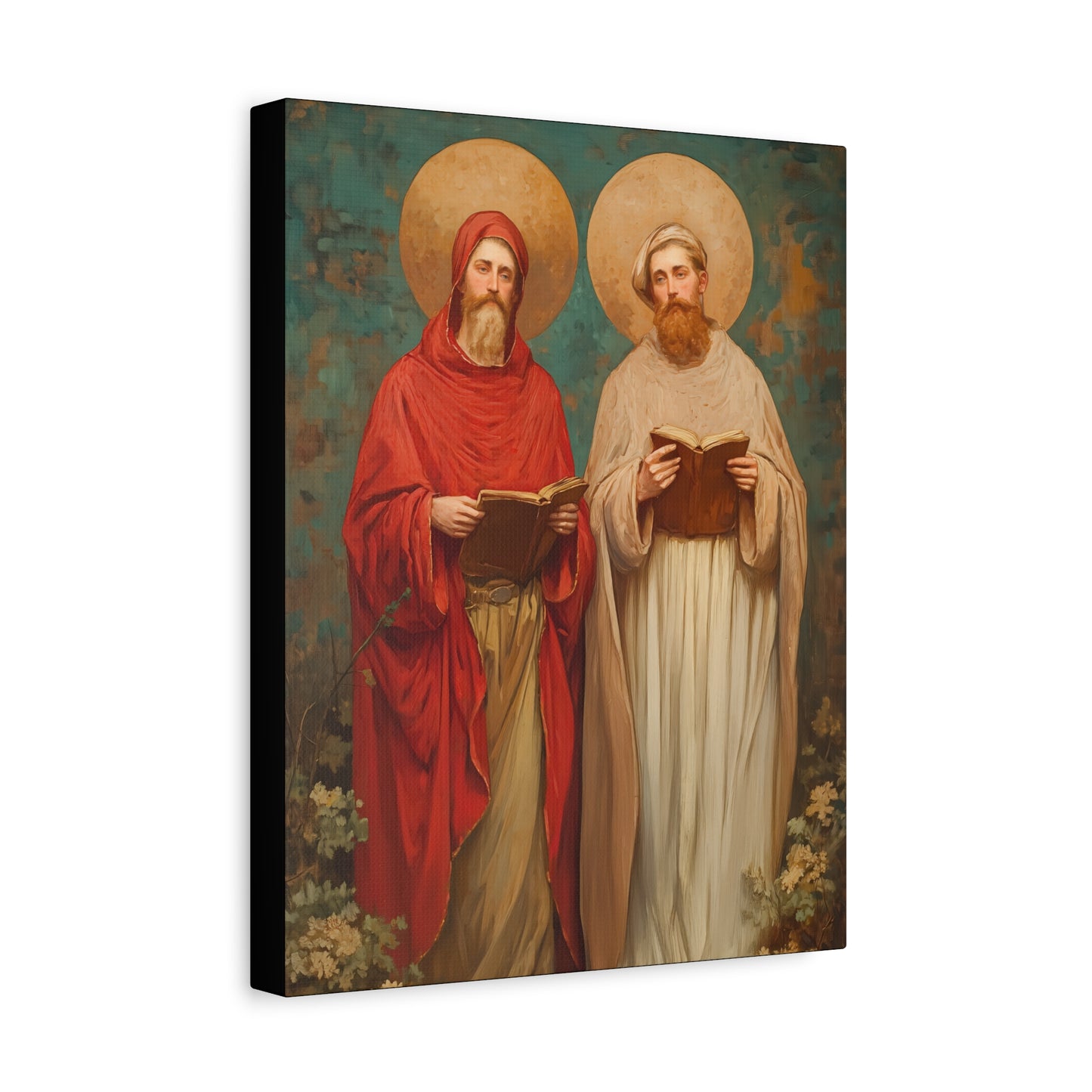 Saints Cosmas and Damian - Multiple Sizes - Catholic Home art - Museum Wrapped Canvas - Sanctified Souls Print - Catholic Martyr Art