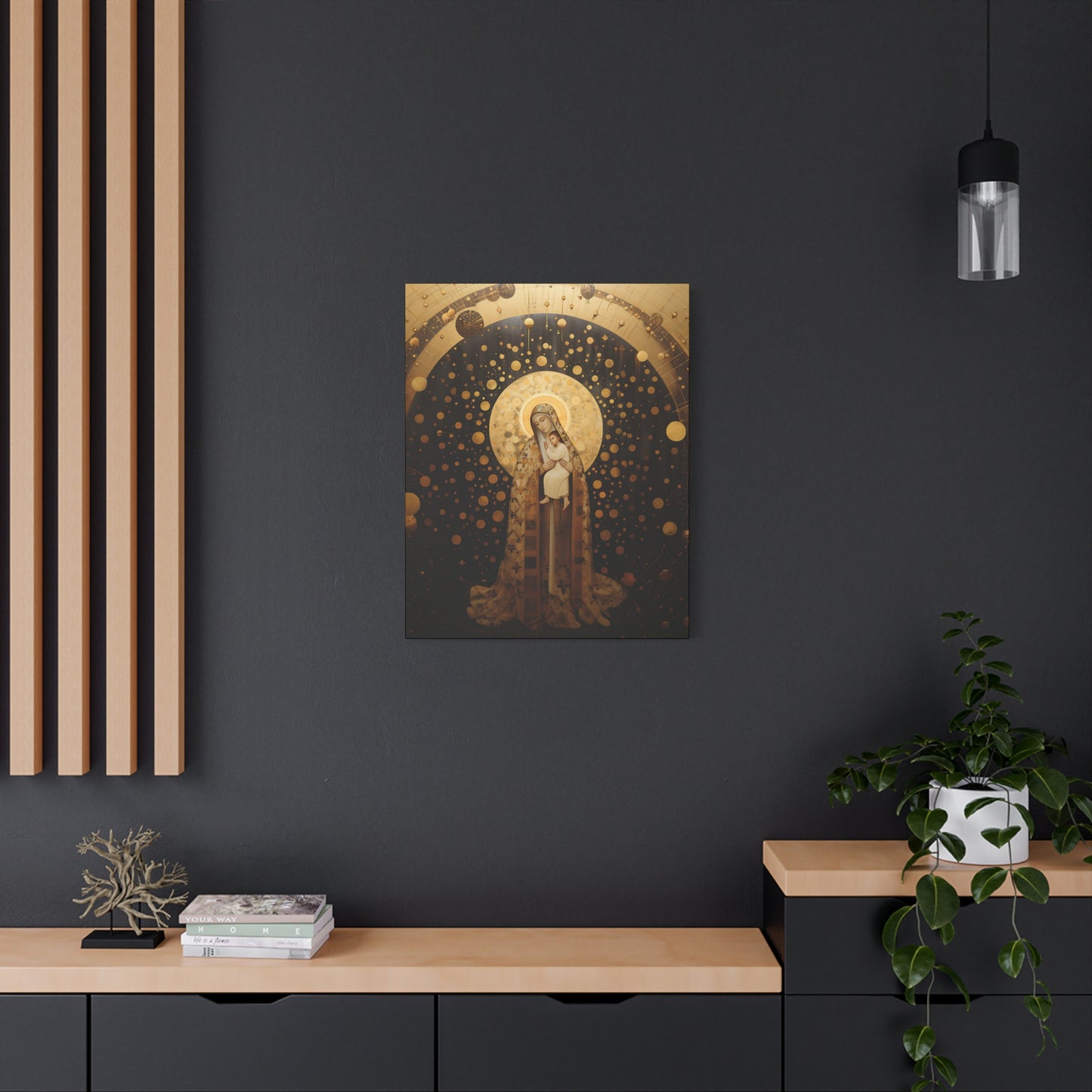The Golden Mary - Mary the Blessed Virgin - Gallery Wrapped Canvas - Sanctified Souls Print - Religious Art for your Home - Pop Art